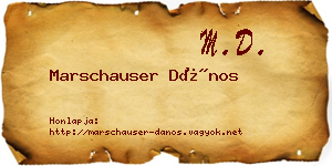 Marschauser Dános névjegykártya